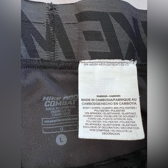 Nike Pro Combat Compression Leggings Men Sz Large Black Run Athletic Pants - Picture 4 of 9